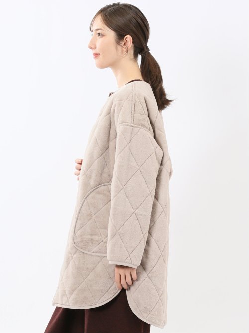 ファー×キルト リバーシブル ハーフ中綿ブルゾン