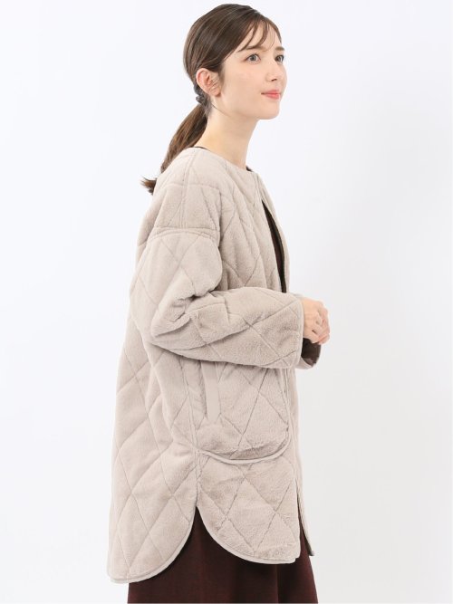 ファー×キルト リバーシブル ハーフ中綿ブルゾン