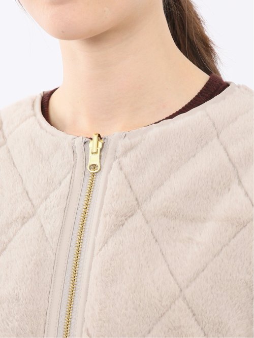 ファー×キルト リバーシブル ハーフ中綿ブルゾン