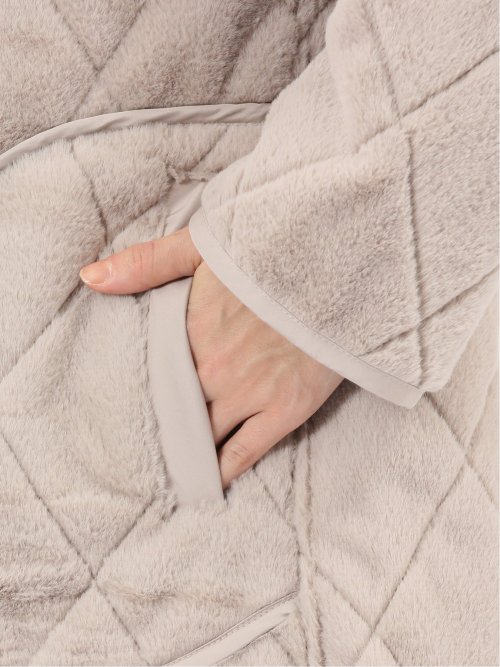 ファー×キルト リバーシブル ハーフ中綿ブルゾン