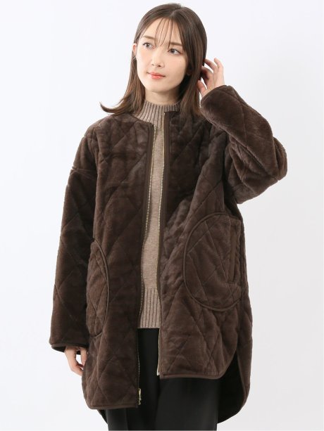 ファー×キルト リバーシブル ハーフ中綿ブルゾン
