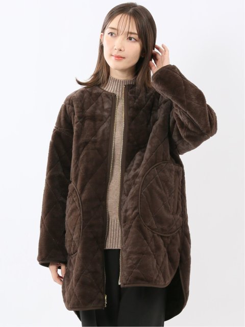 ファー×キルト リバーシブル ハーフ中綿ブルゾン