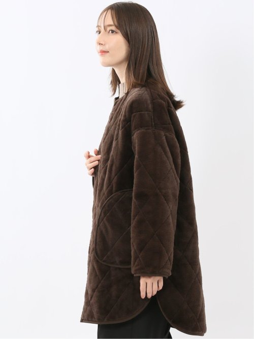 ファー×キルト リバーシブル ハーフ中綿ブルゾン