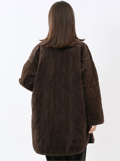 ファー×キルト リバーシブル ハーフ中綿ブルゾン