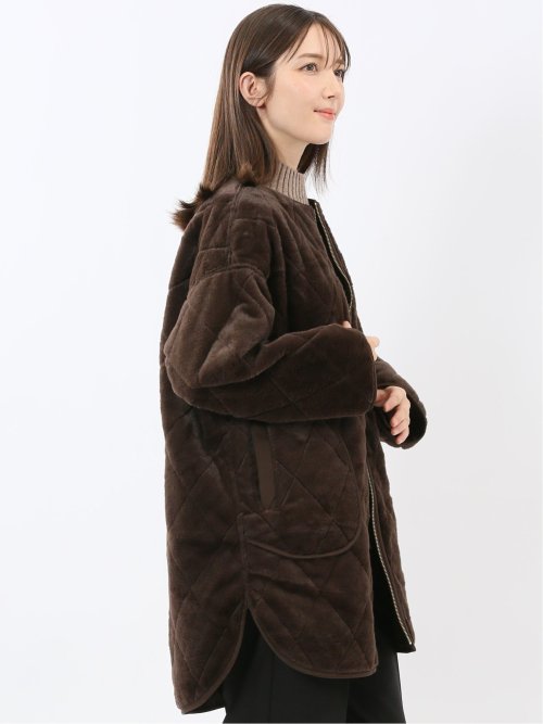 ファー×キルト リバーシブル ハーフ中綿ブルゾン