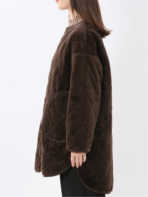 ファー×キルト リバーシブル ハーフ中綿ブルゾン