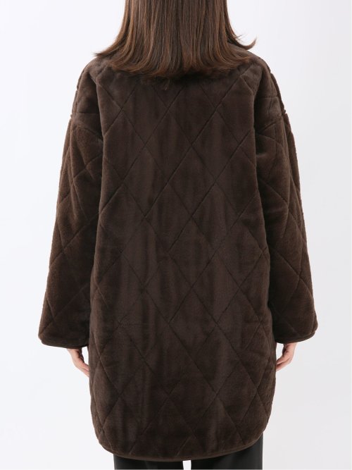 ファー×キルト リバーシブル ハーフ中綿ブルゾン