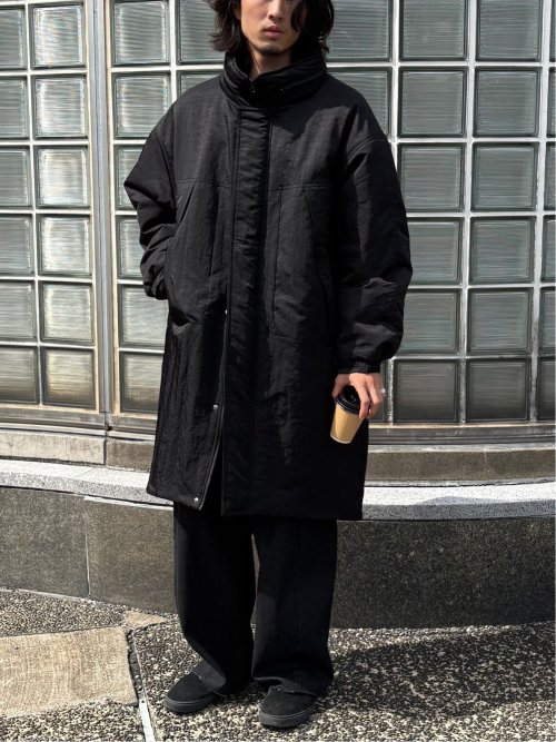 ドロー/DRAW 撥水ナイロン ビックシルエット 中綿コート