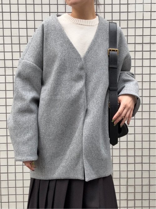 ドロー/DRAW メルトン コクーンシルエット Ｖカラー ジャケット