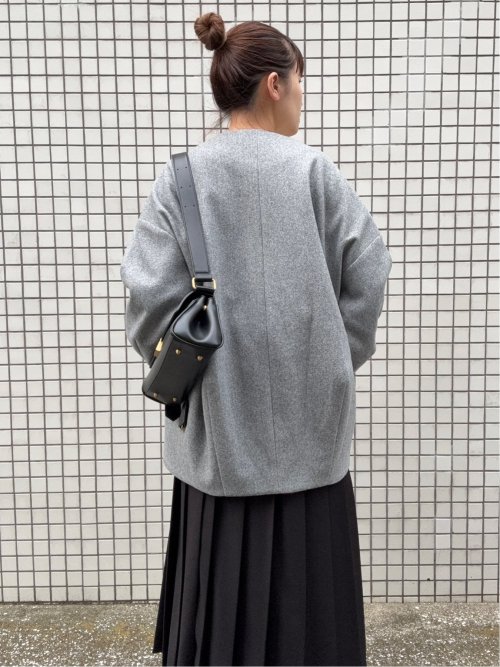 ドロー/DRAW メルトン コクーンシルエット Ｖカラー ジャケット