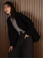 ドロー/DRAW メルトン コクーンシルエット Ｖカラー ジャケット