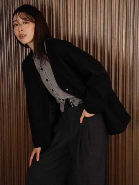 ドロー/DRAW メルトン コクーンシルエット Ｖカラー ジャケット