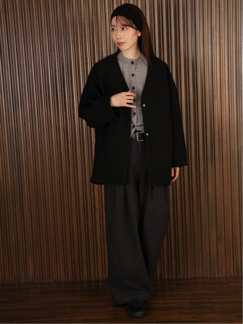 ドロー/DRAW メルトン コクーンシルエット Ｖカラー ジャケット