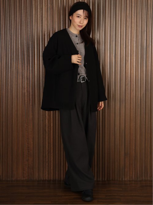 ドロー/DRAW メルトン コクーンシルエット Ｖカラー ジャケット