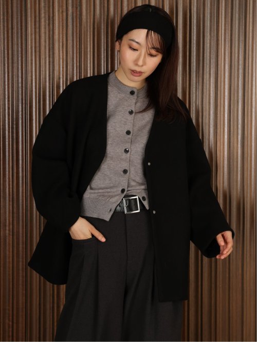 ドロー/DRAW メルトン コクーンシルエット Ｖカラー ジャケット