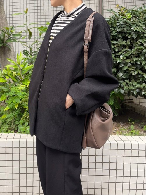 ドロー/DRAW メルトン コクーンシルエット Ｖカラー ジャケット