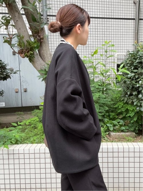 ドロー/DRAW メルトン コクーンシルエット Ｖカラー ジャケット