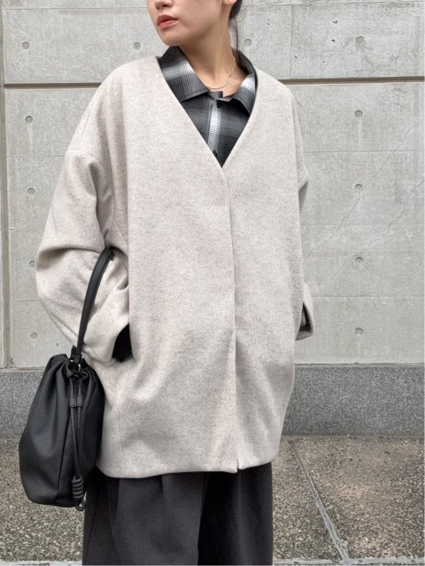 ドロー/DRAW メルトン コクーンシルエット Ｖカラー ジャケット