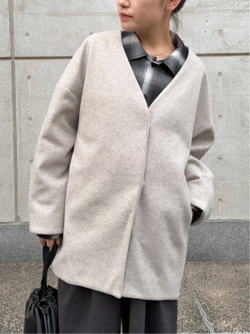 ドロー/DRAW メルトン コクーンシルエット Ｖカラー ジャケット