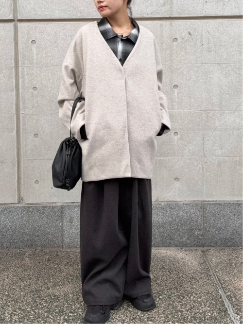 ドロー/DRAW メルトン コクーンシルエット Ｖカラー ジャケット