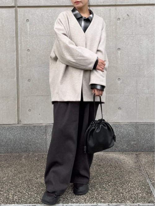 ドロー/DRAW メルトン コクーンシルエット Ｖカラー ジャケット