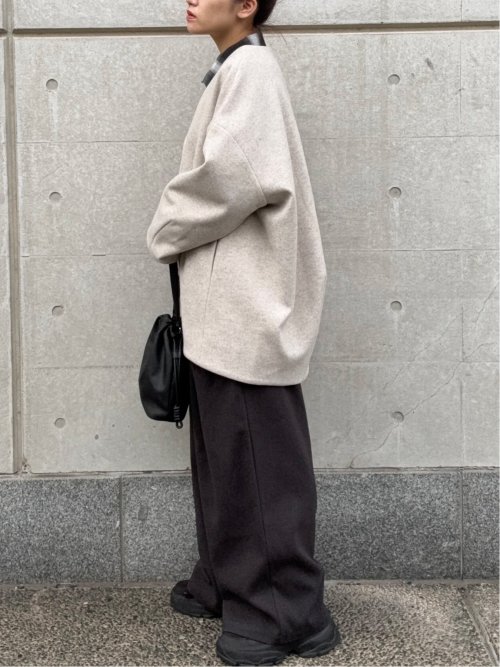 ドロー/DRAW メルトン コクーンシルエット Ｖカラー ジャケット