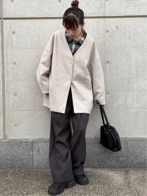 ドロー/DRAW メルトン コクーンシルエット Ｖカラー ジャケット