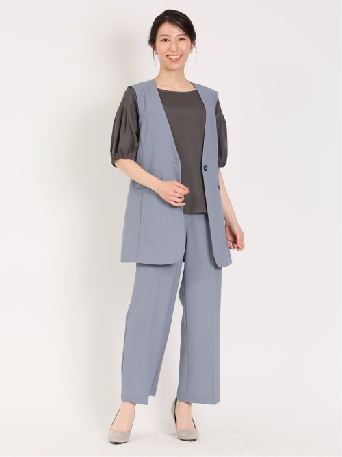 麻調合繊 ロングジレ(セットアップ可能)