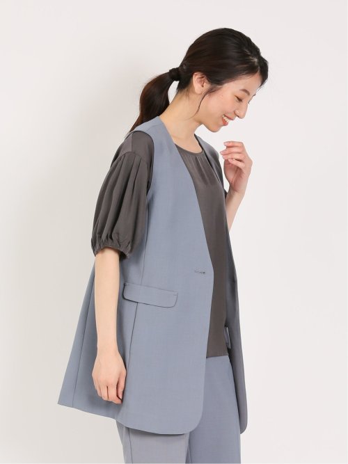 麻調合繊 ロングジレ(セットアップ可能)