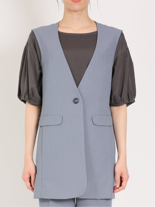 麻調合繊 ロングジレ(セットアップ可能)