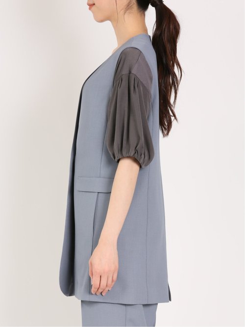 麻調合繊 ロングジレ(セットアップ可能)