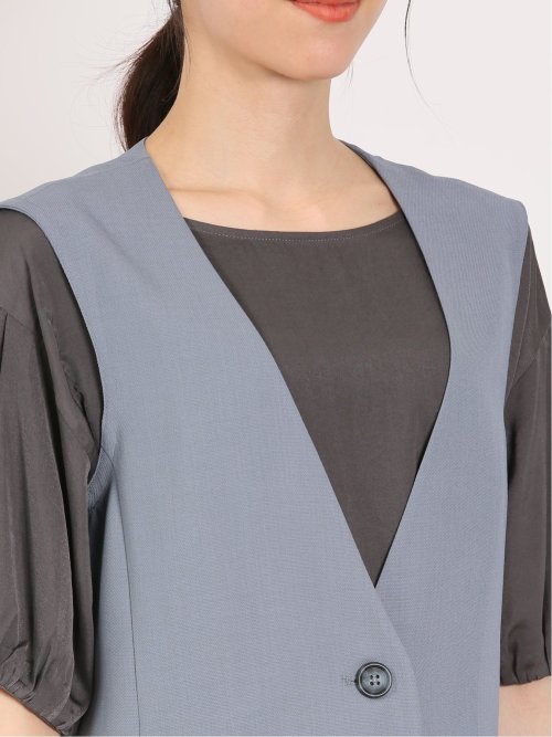 麻調合繊 ロングジレ(セットアップ可能)