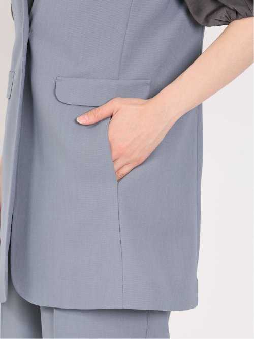 麻調合繊 ロングジレ(セットアップ可能)