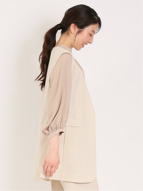 麻調合繊 ロングジレ(セットアップ可能)