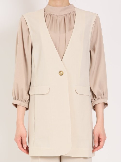 麻調合繊 ロングジレ(セットアップ可能)