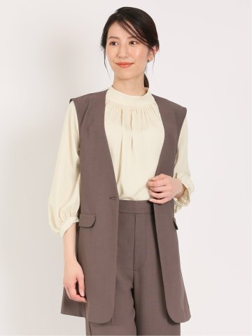 麻調合繊 ロングジレ(セットアップ可能)