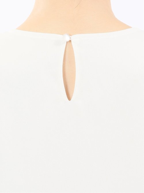 消しプリーツ 長袖プルオーバーブラウス