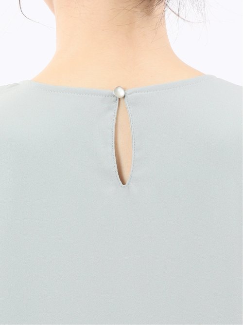 消しプリーツ 長袖プルオーバーブラウス