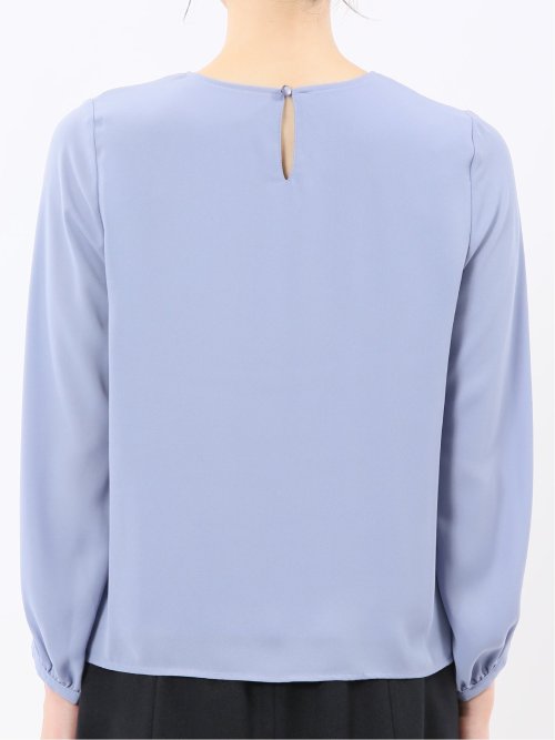 消しプリーツ 長袖プルオーバーブラウス