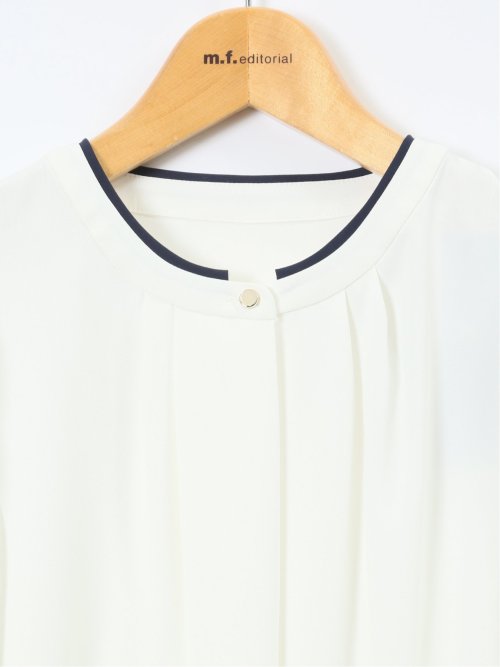 袖プリーツ プルオーバーブラウス