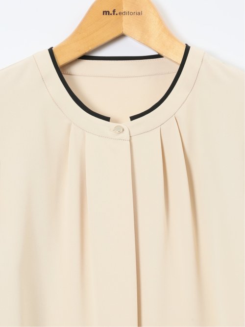 袖プリーツ プルオーバーブラウス