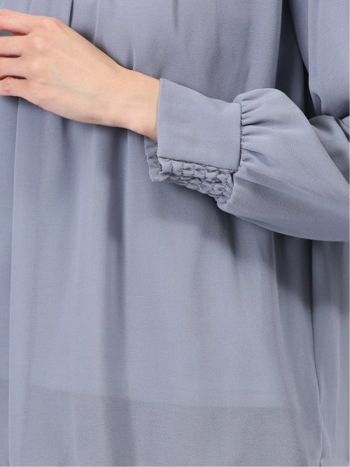 裏起毛タック 長袖プルオーバーブラウス