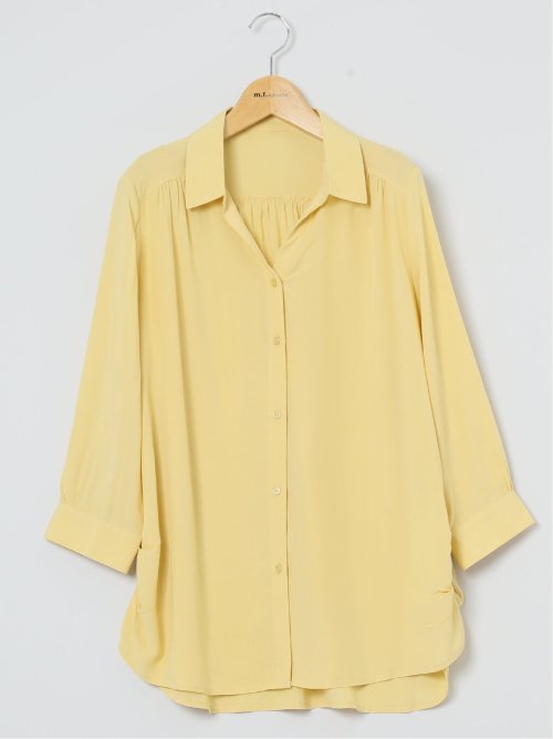 脇タック前開き スキッパーシャツチュニック