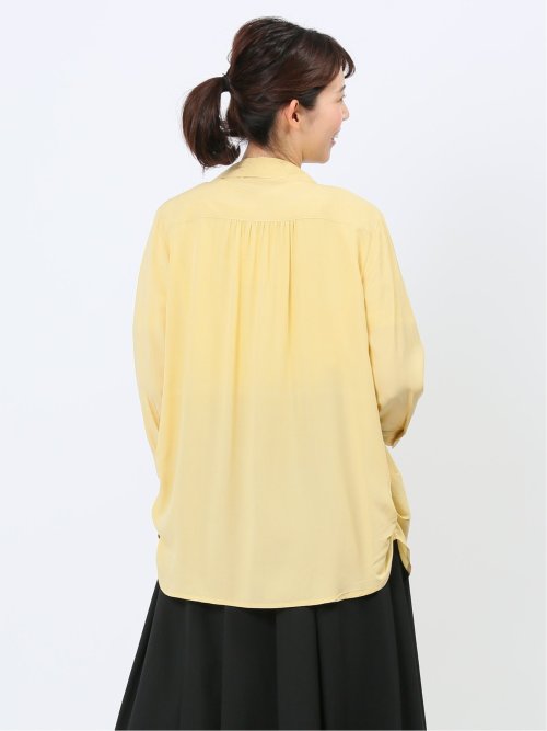 脇タック前開き スキッパーシャツチュニック