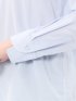 レーヨン混 レギュラーカラー 比翼長袖ブラウス