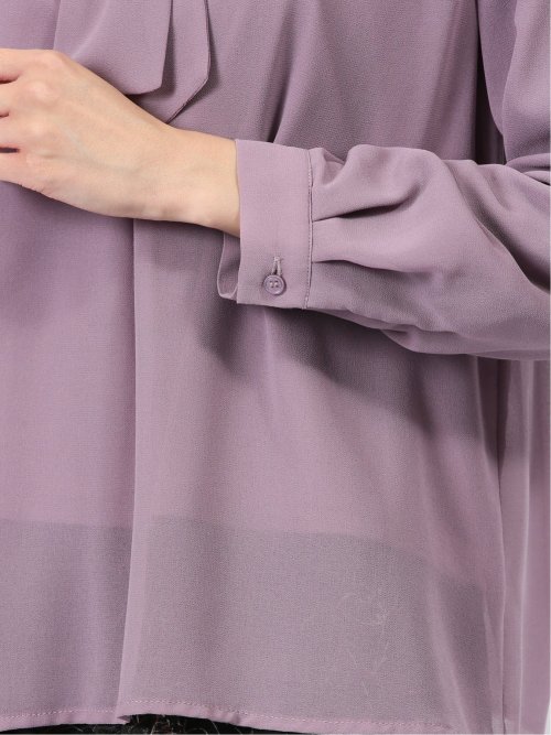 裏起毛ボウタイ 長袖プルオーバーブラウス