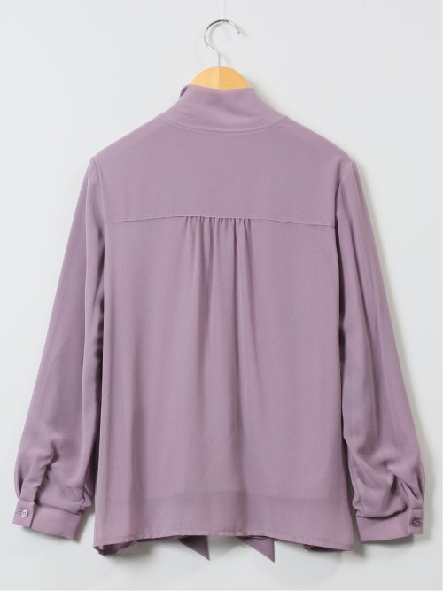 裏起毛ボウタイ 長袖プルオーバーブラウス