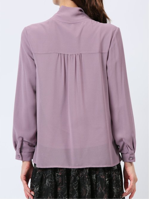 裏起毛ボウタイ 長袖プルオーバーブラウス