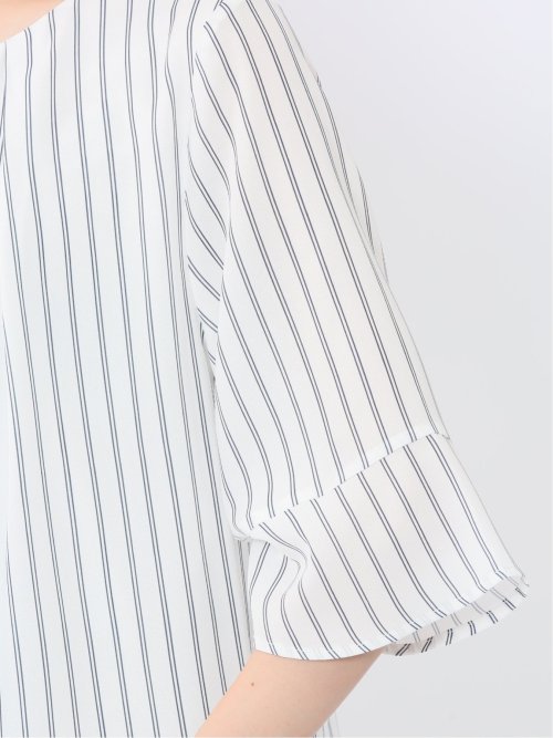 ネックレス付き 7分袖プルオーバーブラウス