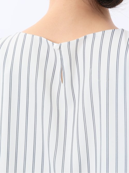 ネックレス付き 7分袖プルオーバーブラウス